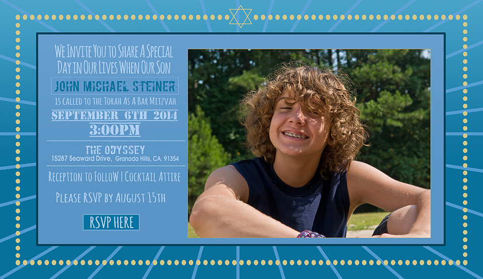bar mitzvah photo invitation