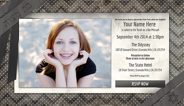 Traditional Online Bat Mitzvah Invitation