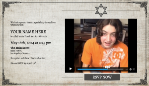 Bar Mitzvah Video Invitation - Parchment